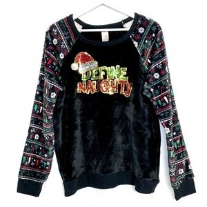 Christmas Holiday Xmas Ugly Define Naughty Sweater Size XXL